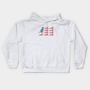 Horizontal United State Cat Flag Circle Design Kids Hoodie